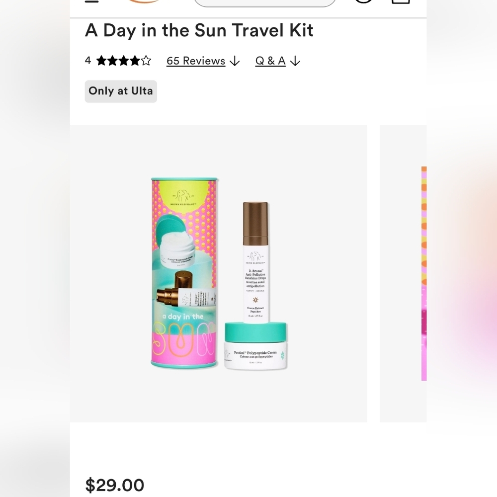 NWT Drunk Elephant A Day in the Sun Kit
